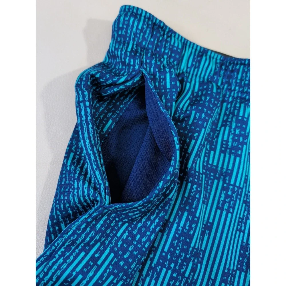Nike Blue All All Over Print Training‎ Shorts Mens L  Athletic Active Gym Casual